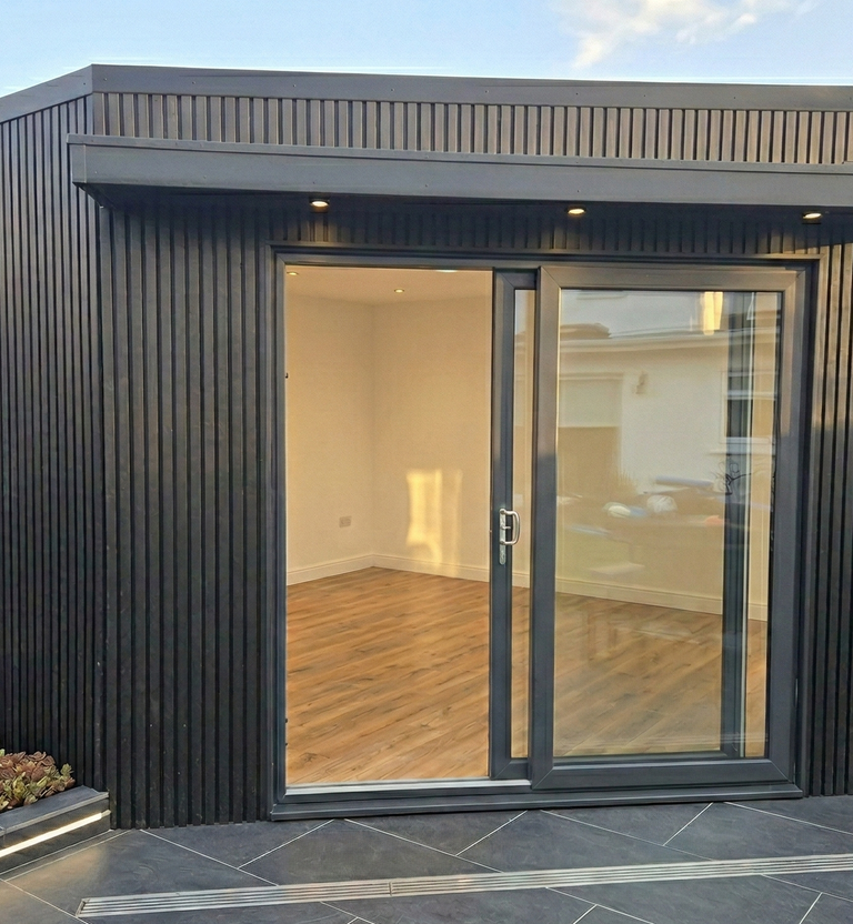 Steel frame house extension with modern design