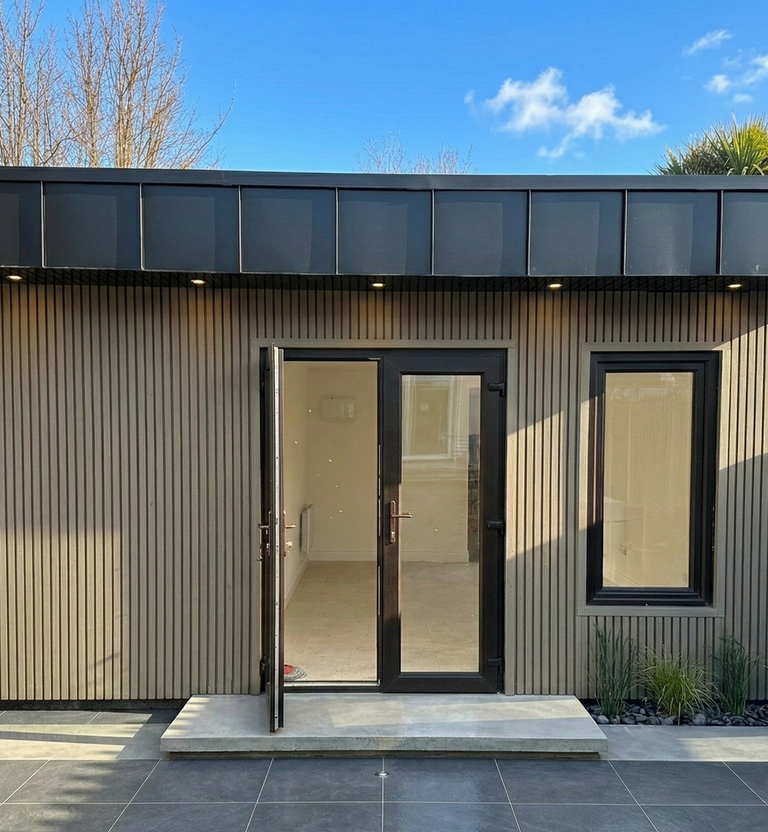Steel frame house extension with modern design